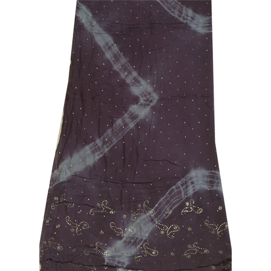 Sanskriti Vintage Dupatta Long Stole Pure Georgette Handmade Mukeish & Tie-Dye