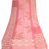 Sanskriti Vintage Pink Lange Dupatta Stola Bomuld Silke Bloktrykte Wrap Halstørklæder