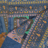 Sanskriti Vintage Long Dupatta Stole Cotton Silk Blue Hijab Printed Wrap Scarves