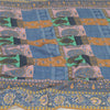Sanskriti Vintage Long Dupatta Stole Cotton Silk Blue Hijab Printed Wrap Scarves