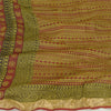 Sanskriti Vintage Dupatta Green Long Stole Cotton Silk Hand-Block Printed Veil