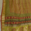 Sanskriti Vintage Dupatta Green Long Stole Cotton Silk Hand-Block Printed Veil