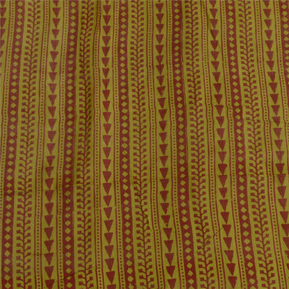 Sanskriti Vintage Dupatta Green Long Stole Cotton Silk Hand-Block Printed Veil