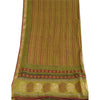 Sanskriti Vintage Dupatta Green Long Stole Cotton Silk Hand-Block Printed Veil