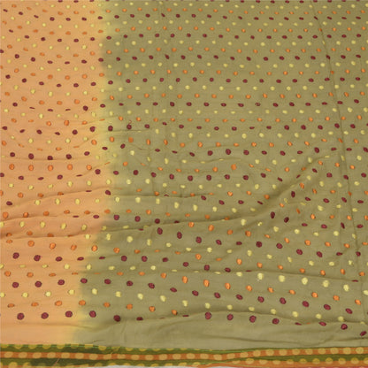 Sanskriti Vintage Dupatta Green/brown Long Stole Pure Cotton Embroidered Hijab