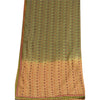 Sanskriti Vintage Dupatta Green/brown Long Stole Pure Cotton Embroidered Hijab