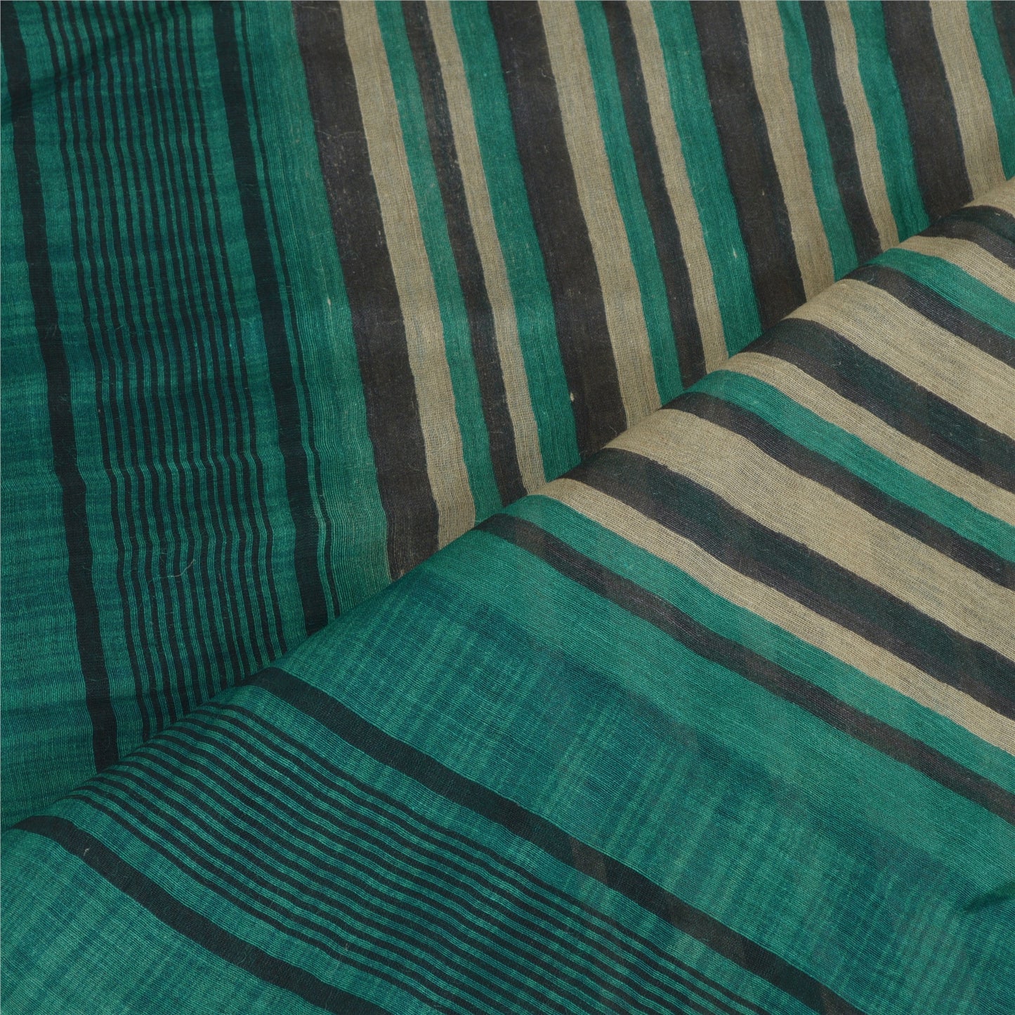 Sanskriti Vintage Dupatta Long Stole 100% Pure Cotton Green Hijab Woven Scarves