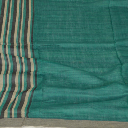 Sanskriti Vintage Dupatta Long Stole 100% Pure Cotton Green Hijab Woven Scarves