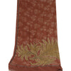 Sanskriti Vintage Long Brown Dupatta/Stole Pure Georgette Silk Hand Beaded Veil