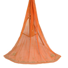 Load image into Gallery viewer, Sanskriti Vintage Dupatta Orange Long Stole Pure Chiffon Silk Hand Beaded Veil
