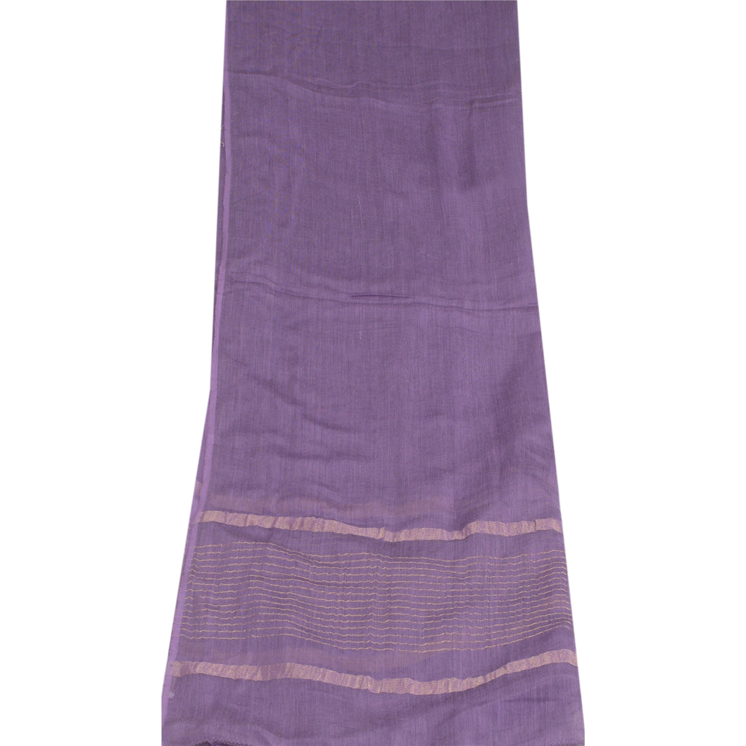 Sanskriti Vintage Dupatta Purple Long Stole Cotton Silk Hijab Woven Wrap Veil
