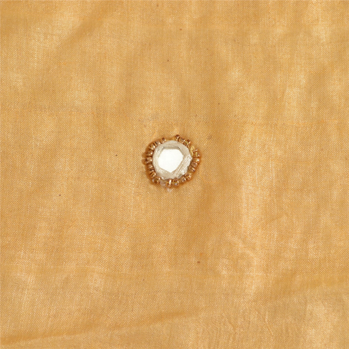 Sanskriti Vintage Dupatta Cream Long Stole 100% Pure Silk Hand Beaded Wrap Veil