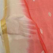 Load image into Gallery viewer, Sanskriti Vintage Dupatta Long Stole Pure Silk Kota Doria Ivory Printed Veil
