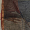 Sanskriti Vintage Long Dupatta Stole Cotton Silk Black Veil Woven Zari Scarves