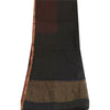 Sanskriti Vintage Long Dupatta Stole Cotton Silk Black Veil Woven Zari Scarves