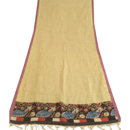 Sanskriti Vintage Dupatta Long Stole Pure Cotton Golden Woven Kota Doria Scarves