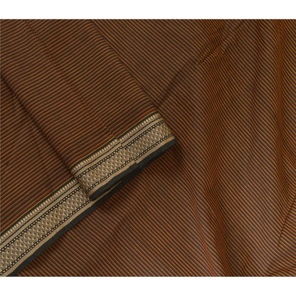 Санскрити Винтаж Длинный Дупатта Палантин Чистый Хлопок Коричневый Хиджаб Тканые Шарфы