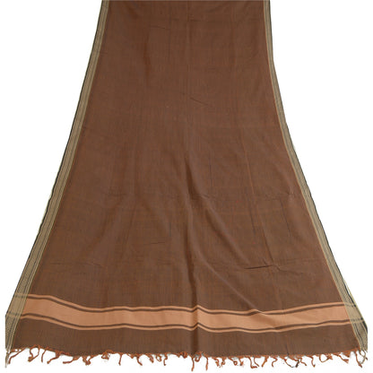 Санскрити Винтаж Длинный Дупатта Палантин Чистый Хлопок Коричневый Хиджаб Тканые Шарфы
