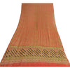 Sanskriti Vintage Long Red Dupatta/Stole Pure Chinon Silk Printed Woven Veil