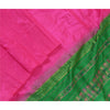 Sanskriti Vintage Long Dupatta Stole Pure Silk Hot Pink/Green Woven Brocade Veil