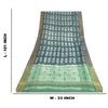 Sanskriti Vintage Long Blue/Green Dupatta/Stole Cotton Silk Block Printed Hijab