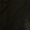 Sanskriti Vintage Long Black Dupatta/Stole Pure Chiffon Silk Hand Beaded Scarves