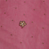 Sanskriti Vintage Long Pink Dupatta/Stole Pure Georgette Silk Hand Beaded Veil