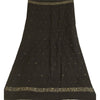 Sanskriti Vintage Long Dupatta Stole Pure Silk Black Hand Beaded Woven Brocade