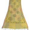 Sanskriti Vintage Lang Dupatta Stola Bomuld Silke Grøn Håndbloktrykt Vævet