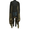 Sanskriti Vintage Long Black Dupatta/Stole Pure Chiffon Silk Hand Beaded Scarves