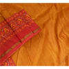 Sanskriti Vintage Lang Dupatta Stola Bomuld Silke Orange/Rød Trykt Vævet Slør