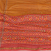 Sanskriti Vintage Lang Dupatta Stola Bomuld Silke Orange/Rød Trykt Vævet Slør