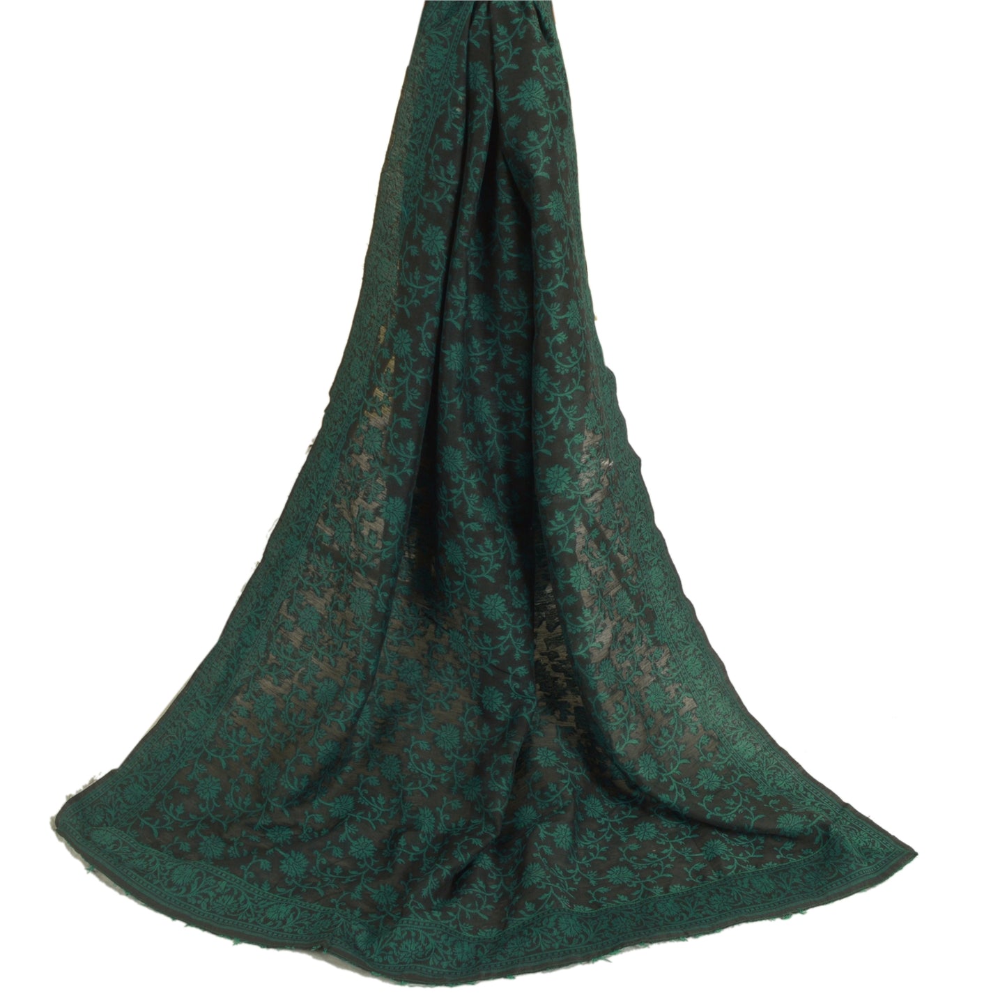 Санскрити Винтаж Длинный Дупатта Палантин Хлопковый Хиджаб Черный Тканый Шарфы-Обертывания