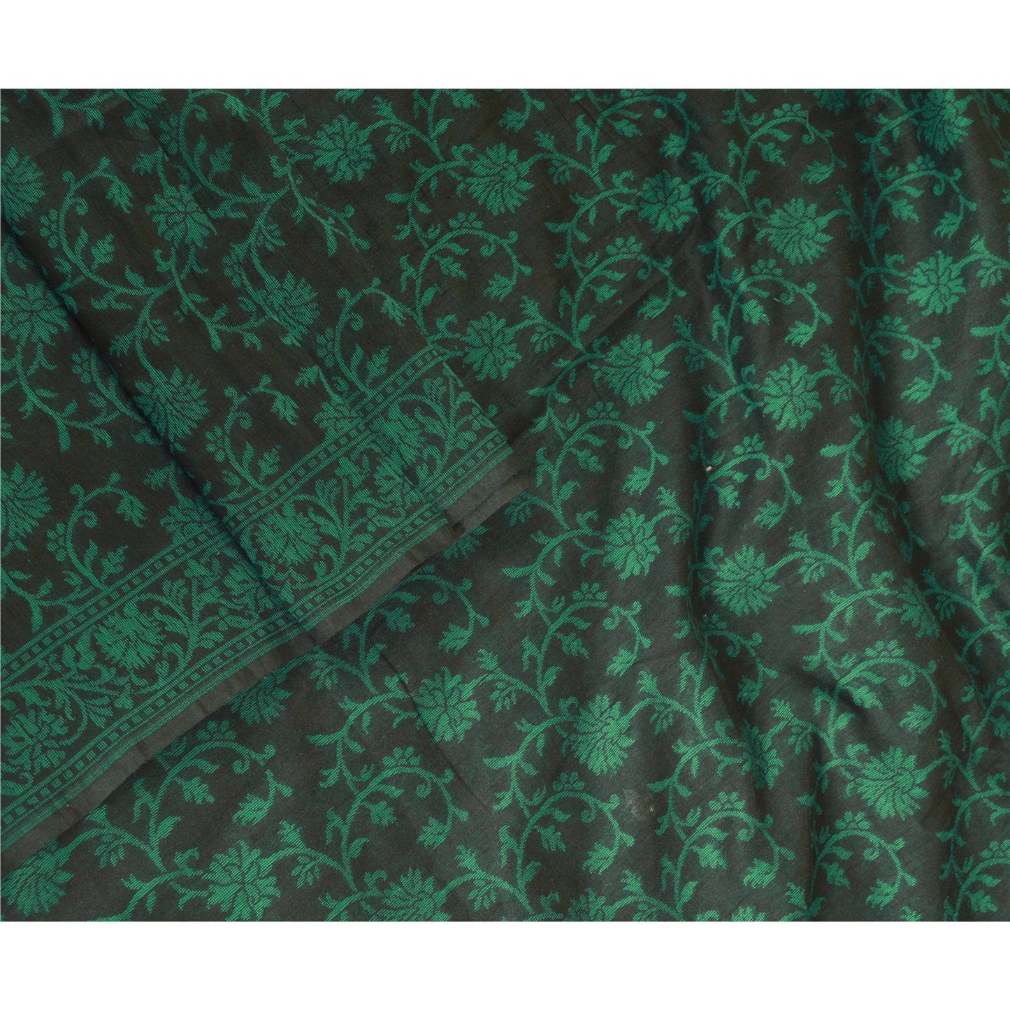 Санскрити Винтаж Длинный Дупатта Палантин Хлопковый Хиджаб Черный Тканый Шарфы-Обертывания