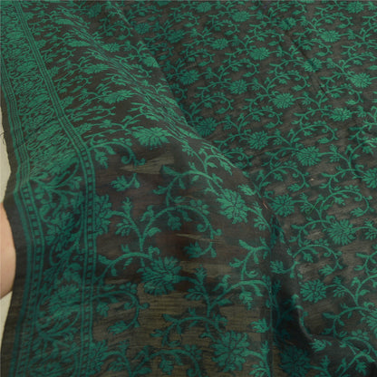 Санскрити Винтаж Длинный Дупатта Палантин Хлопковый Хиджаб Черный Тканый Шарфы-Обертывания