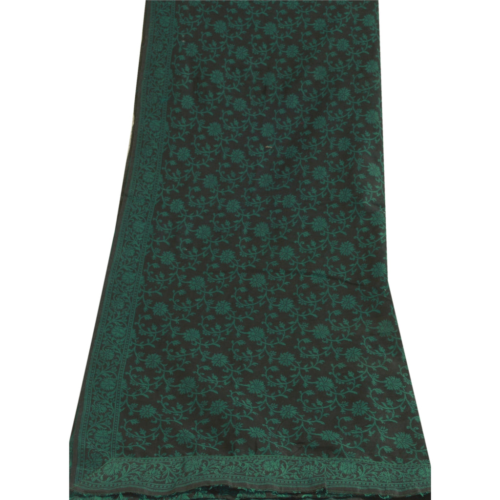 Санскрити Винтаж Длинный Дупатта Палантин Хлопковый Хиджаб Черный Тканый Шарфы-Обертывания