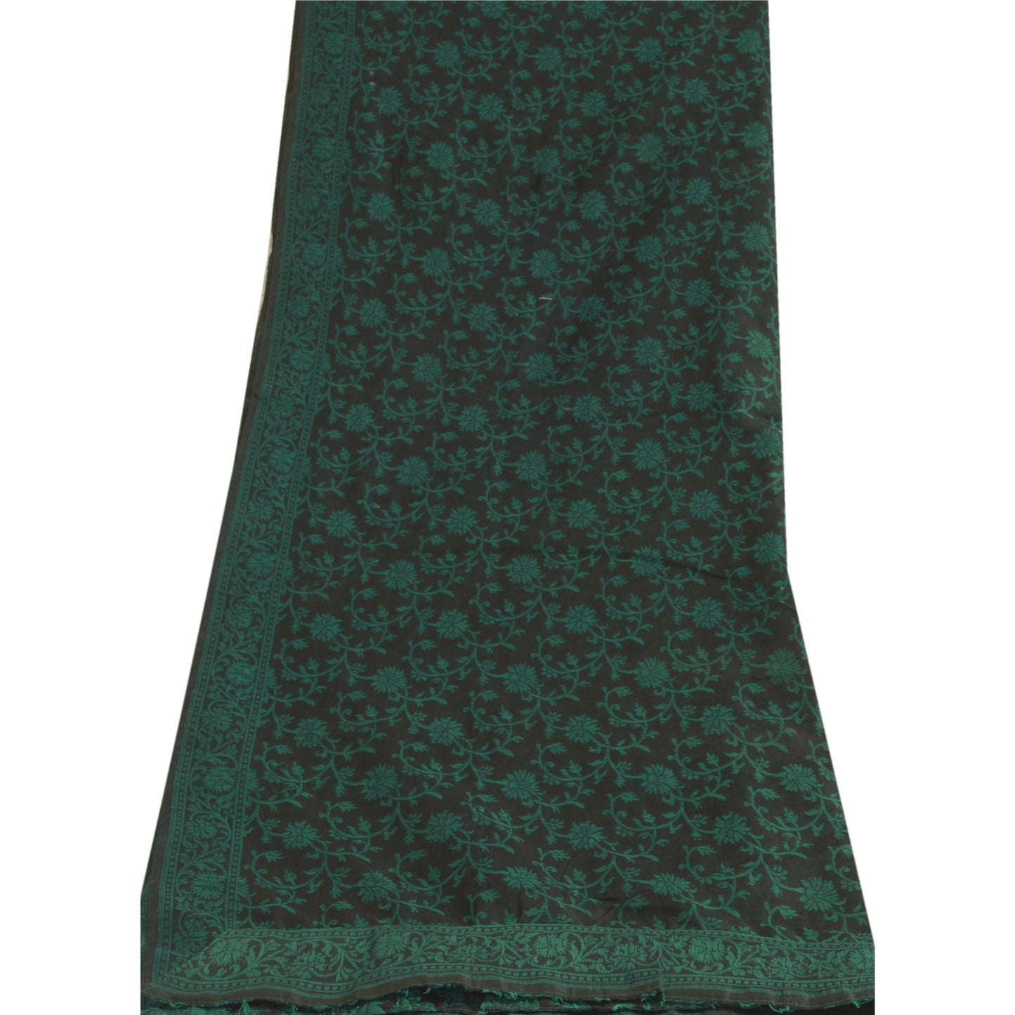 Санскрити Винтаж Длинный Дупатта Палантин Хлопковый Хиджаб Черный Тканый Шарфы-Обертывания