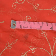 Load image into Gallery viewer, Sanskriti Vintage Long Red Dupatta/Stole Pure Chiffon Silk Hand Beaded Scarves
