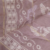 Sanskriti Vintage Long Dupatta Stole Cotton Silk Purple Hand-Block Printed Veil