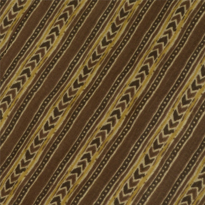 Sanskriti Vintage Lange Dupatta Stole Blandet Silke Brune Hijab Tørklæder Med Bloktryk