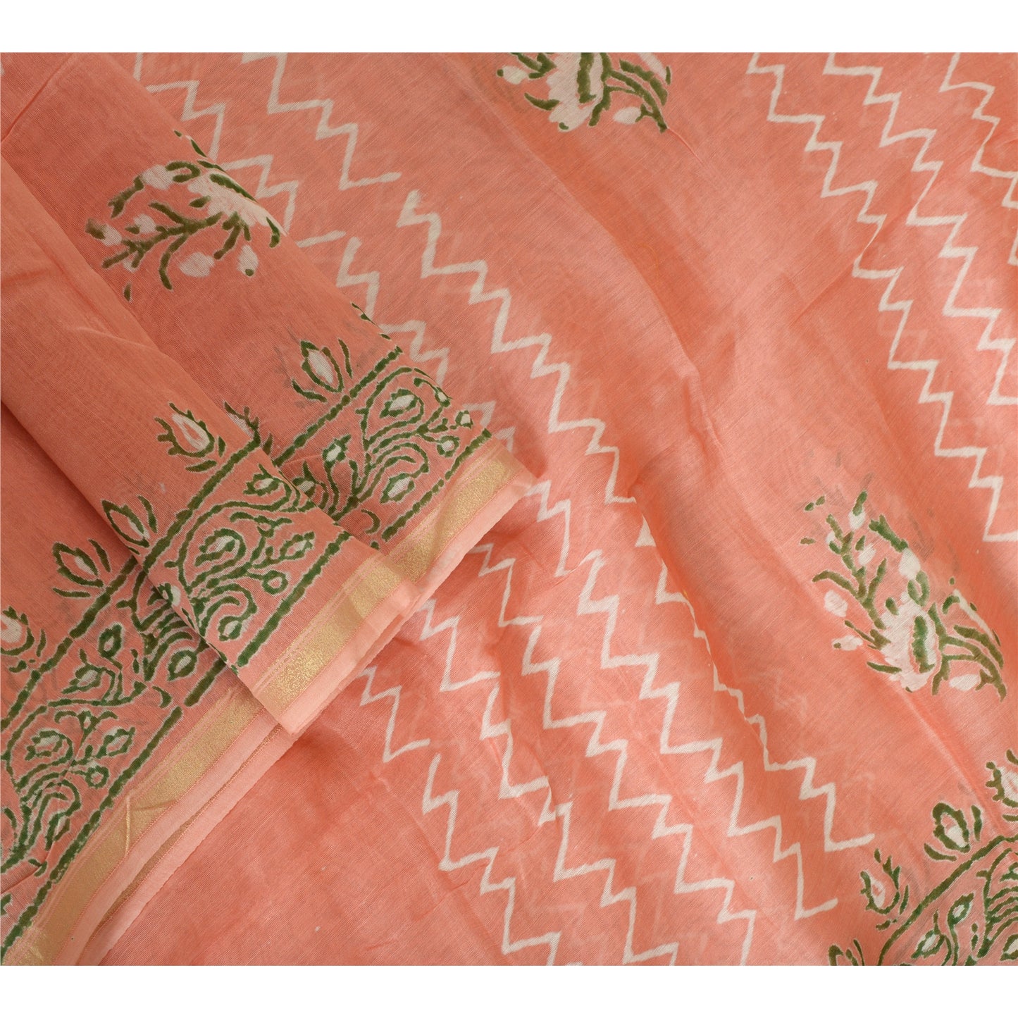 Sanskriti Vintage Lange Dupatta Stole Bomuld Silke Håndbloktrykte Wrap Tørklæder