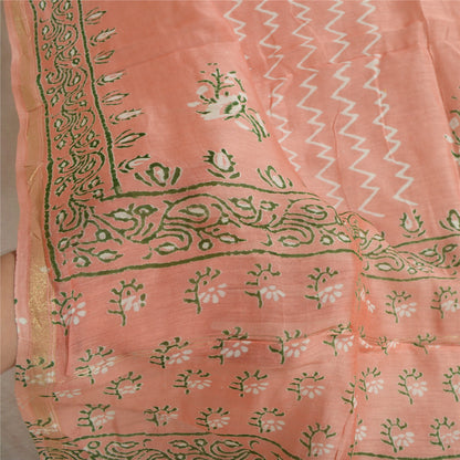 Sanskriti Vintage Lange Dupatta Stole Bomuld Silke Håndbloktrykte Wrap Tørklæder