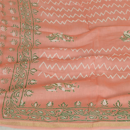 Sanskriti Vintage Lange Dupatta Stole Bomuld Silke Håndbloktrykte Wrap Tørklæder