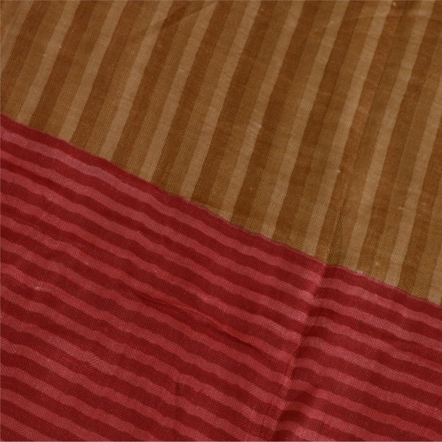 Sanskriti Vintage Lang Dupatta Stole Ren Bomuld Brun/Mørkerød Trykt Tørklæder