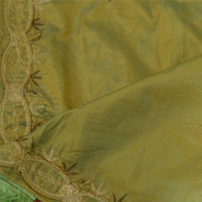 Санскритский винтажный длинный палантин дупатта из чистого шелка, зеленый хиджаб, расшитый вручную бисером