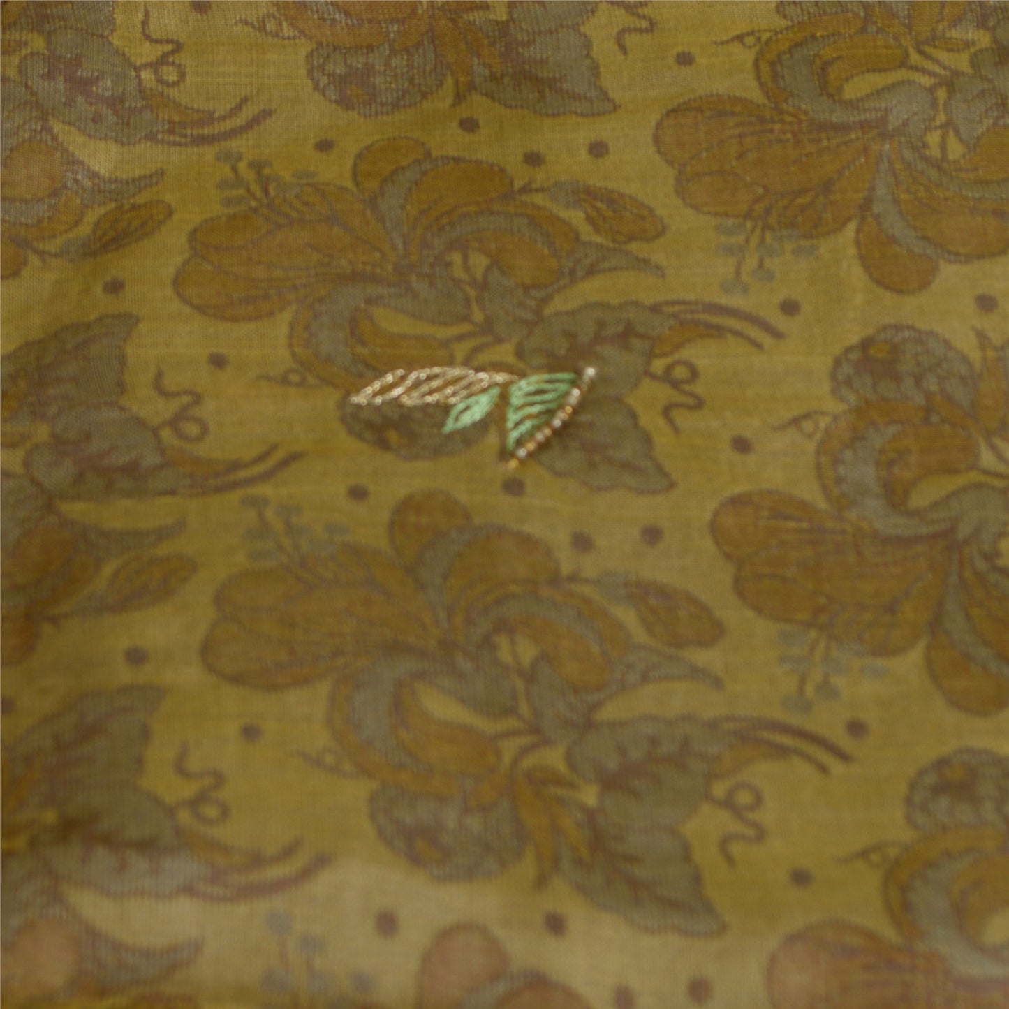 Санскритский винтажный длинный палантин дупатта из чистого шелка, зеленый хиджаб, расшитый вручную бисером