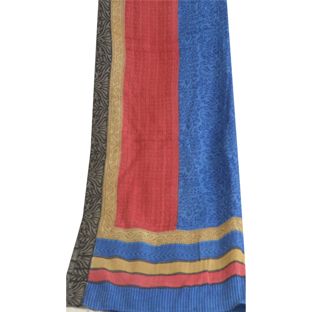Sanskriti Vintage Long Dupatta Stole Pure Woolen Hijab Multicolor Wrap Scarves