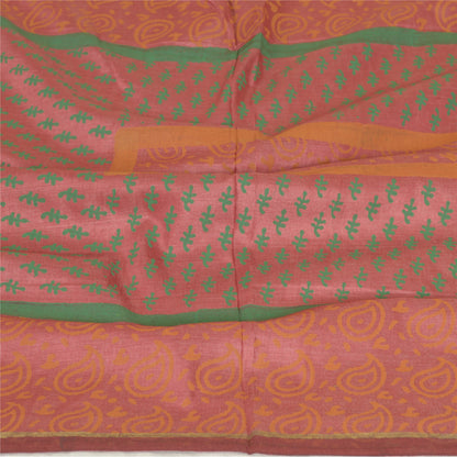 Sanskriti Vintage Lang Dupatta Stola Ren Silke Pink Hijab Malede Tørklæder