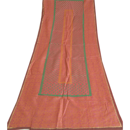 Sanskriti Vintage Lang Dupatta Stola Ren Silke Pink Hijab Malede Tørklæder