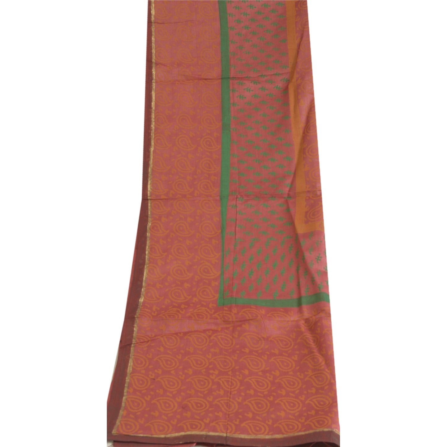 Sanskriti Vintage Lang Dupatta Stola Ren Silke Pink Hijab Malede Tørklæder